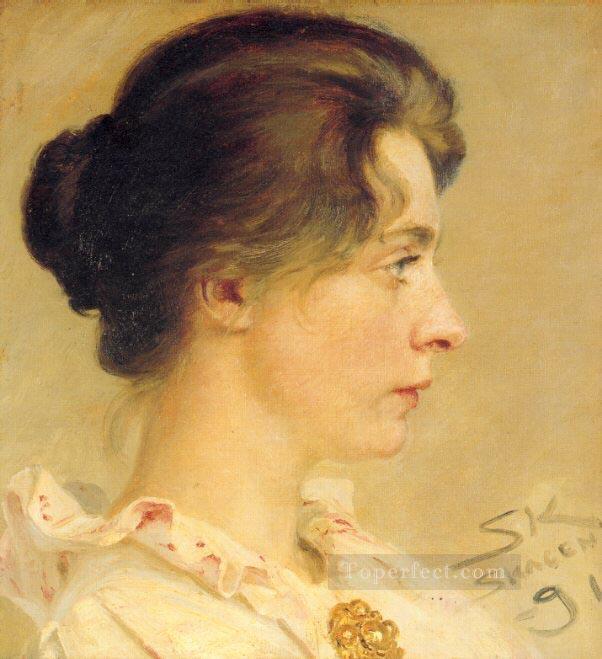 Marie de perfil 1891 Peder Severin Kroyer Oil Paintings